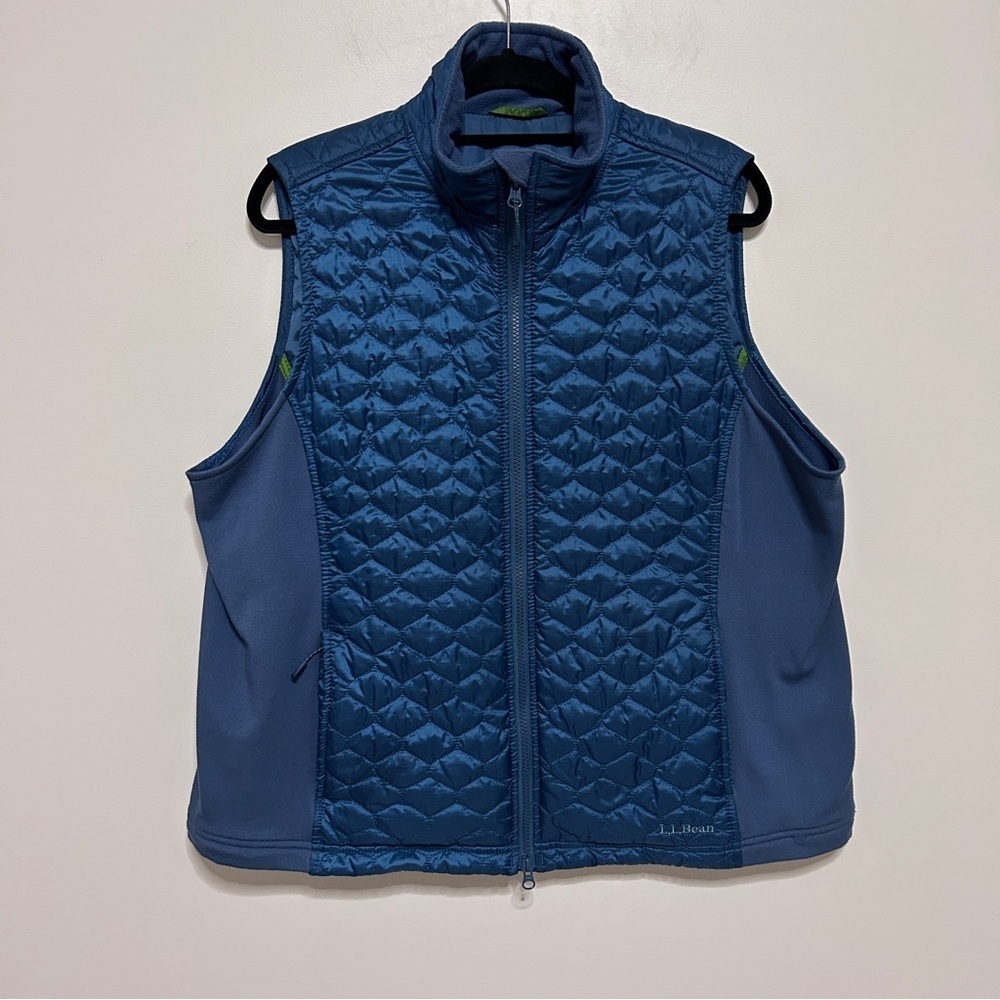 LL Bean women’s blue vest size 1X camping fall walking hiking casual *Read